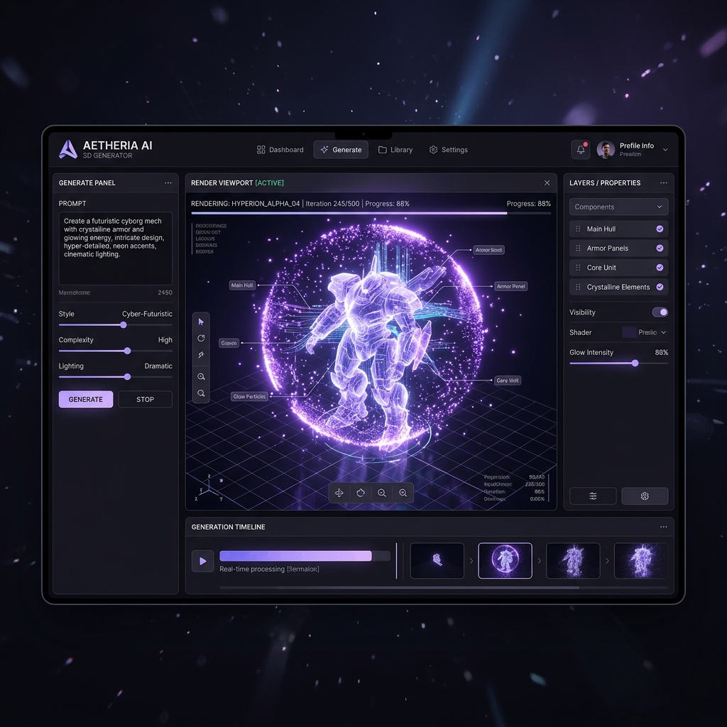 Luvia 3D Generator Interface